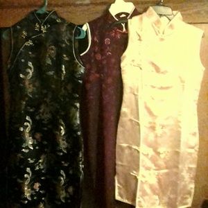 Lot of Chinese Cheongsam, 4 dresses, 1 top